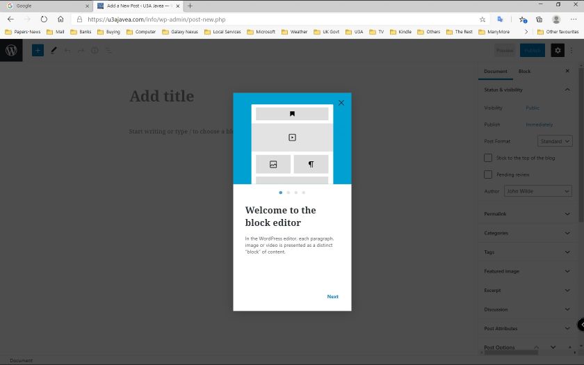 New Block Editor Changes