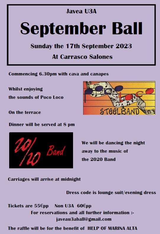 U3A Javea September Ball